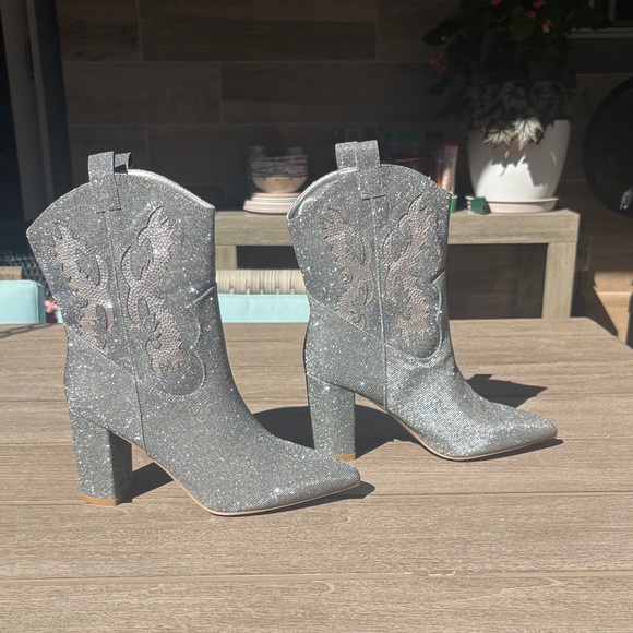 MIA Silver Sparkle Western Boots Size 7.5 NWT - Picture 13 of 15